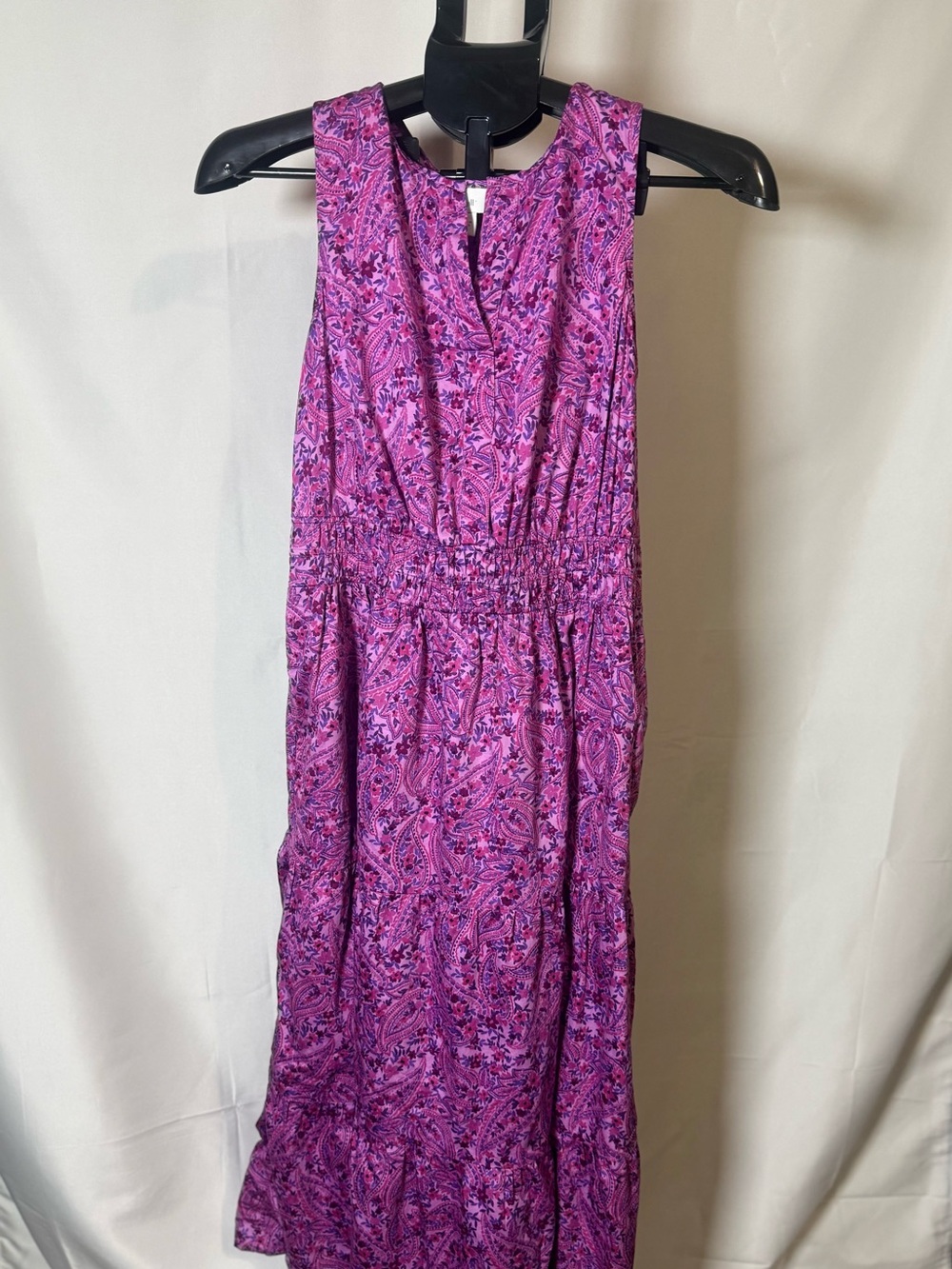 J. Jill Sleeveless Pink Purple Paisley Maxi Dress